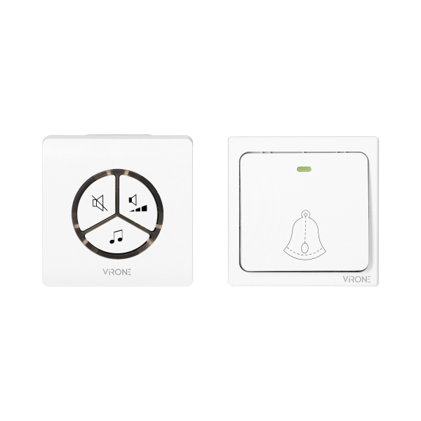 WAYO AC wireless doorbell, 230V with battery-less button, learning system, 25 ringtones, 80m WAYO AC wireless doorbell, 230V with battery-less button, learning system, 25 ringtones, 80m